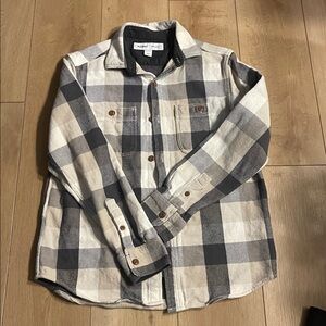 Old Navy Black and Cream Checkered Shirt